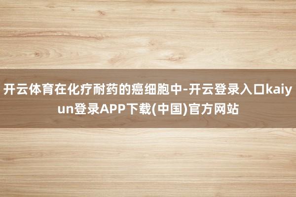 开云体育在化疗耐药的癌细胞中-开云登录入口kaiyun登录APP下载(中国)官方网站