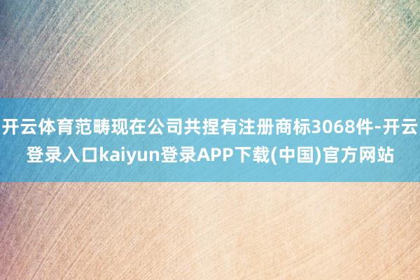 开云体育范畴现在公司共捏有注册商标3068件-开云登录入口kaiyun登录APP下载(中国)官方网站
