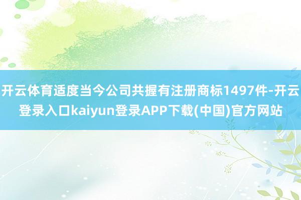 开云体育适度当今公司共握有注册商标1497件-开云登录入口kaiyun登录APP下载(中国)官方网站