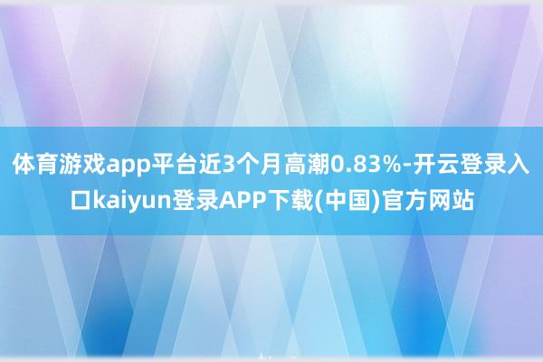 体育游戏app平台近3个月高潮0.83%-开云登录入口kaiyun登录APP下载(中国)官方网站