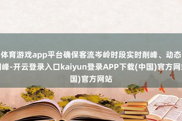 体育游戏app平台确保客流岑岭时段实时削峰、动态削峰-开云登录入口kaiyun登录APP下载(中国)官方网站