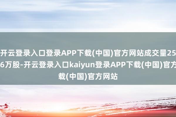 开云登录入口登录APP下载(中国)官方网站成交量25.8916万股-开云登录入口kaiyun登录APP下载(中国)官方网站